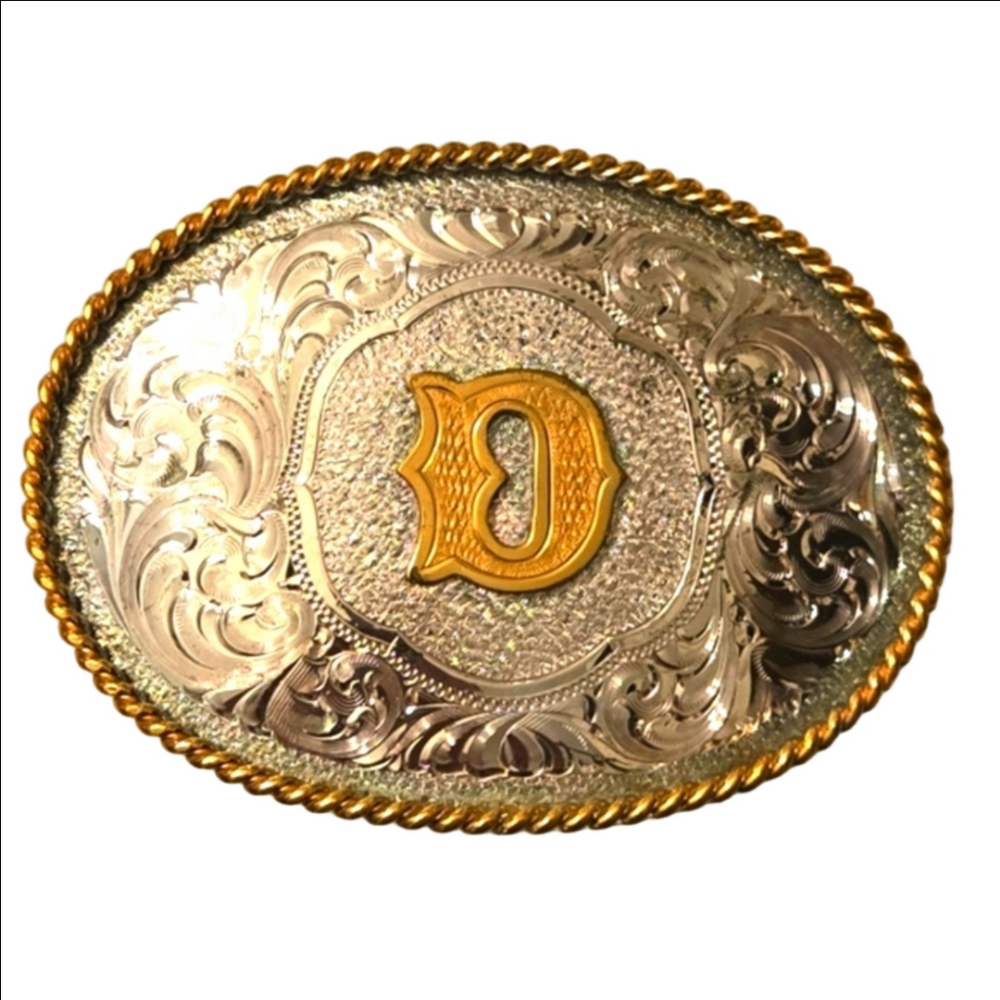 Montana Silversmiths Buckle Sterling Silver Plate Initial D